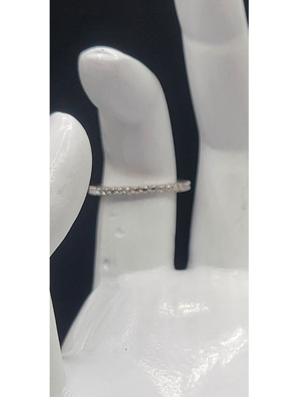 Sterling Silver Sapphire Ring NV Nevada 925 Pave CZ Band Size 6 Cubic Zirconia - Picture 9 of 16
